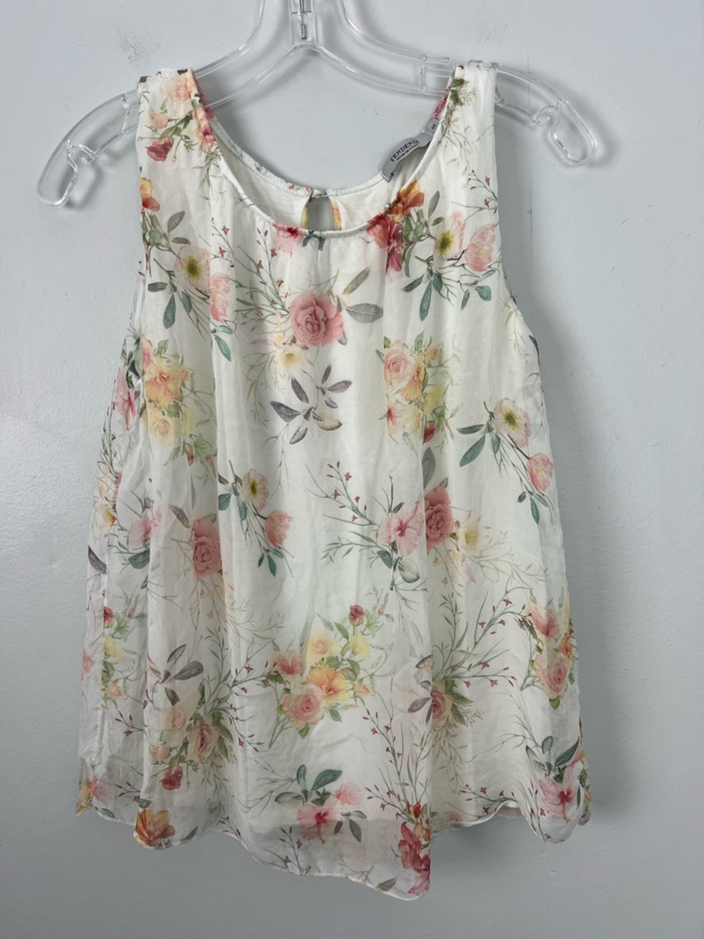 Tendenze 100% Silk Floral Tank Top Italy
